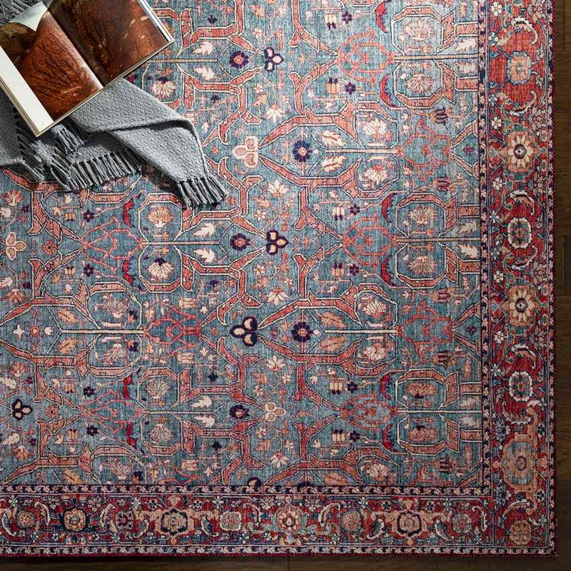 Luissel Traditional Brick Red Area Rug