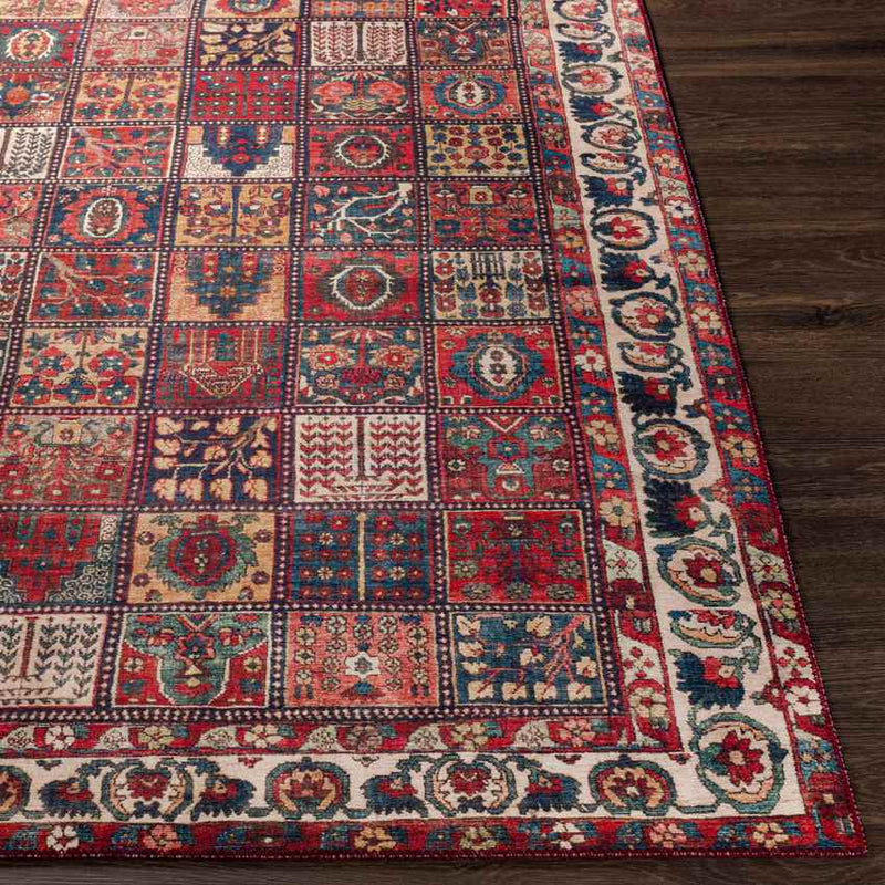 Luitert Traditional Dark Red Area Rug