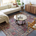 Luitert Traditional Dark Red Area Rug