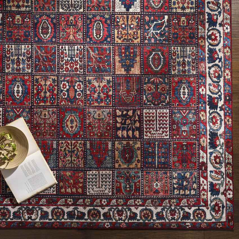 Luitert Traditional Dark Red Area Rug