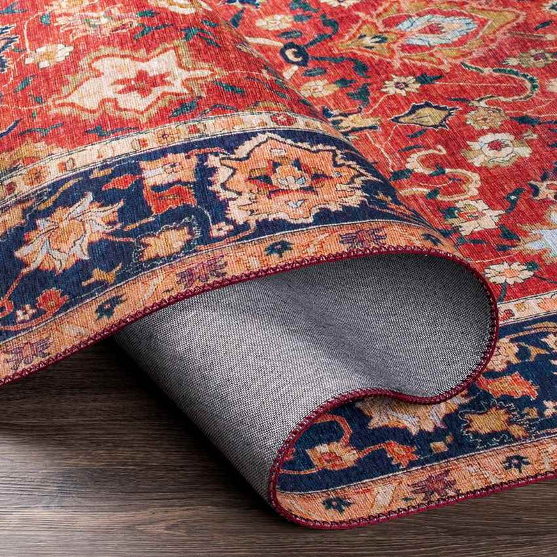 Maatsehei Traditional Bright Red Area Rug