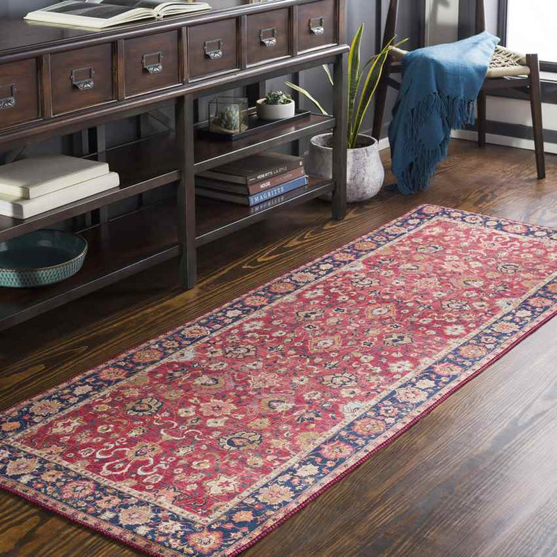 Maatsehei Traditional Bright Red Area Rug