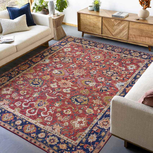 Maatsehei Traditional Bright Red Area Rug