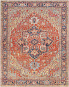 Macharen Traditional Bright Orange Area Rug