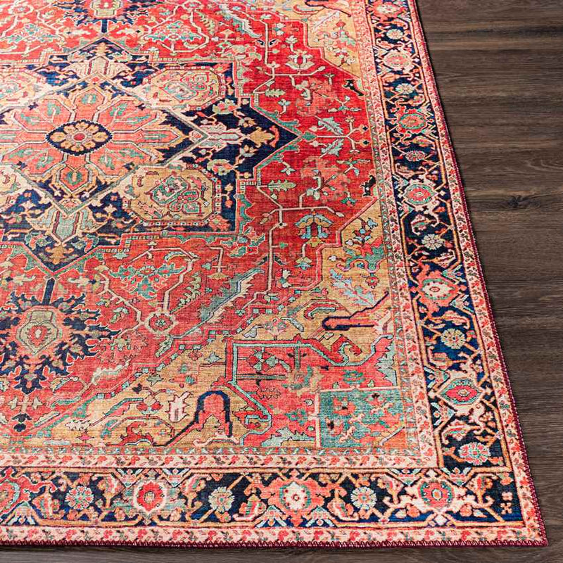 Maren Traditional Brick Red Area Rug