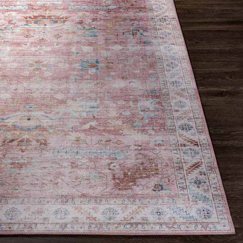 Meeren Traditional Pale Pink Area Rug