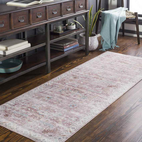 Meeren Traditional Pale Pink Area Rug