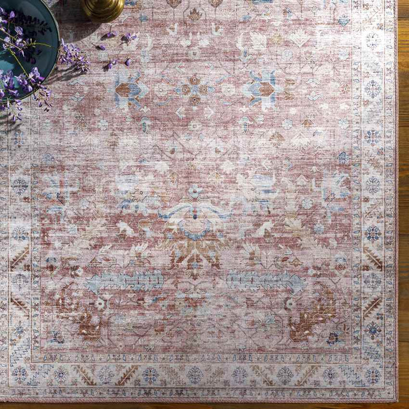 Meeren Traditional Pale Pink Area Rug