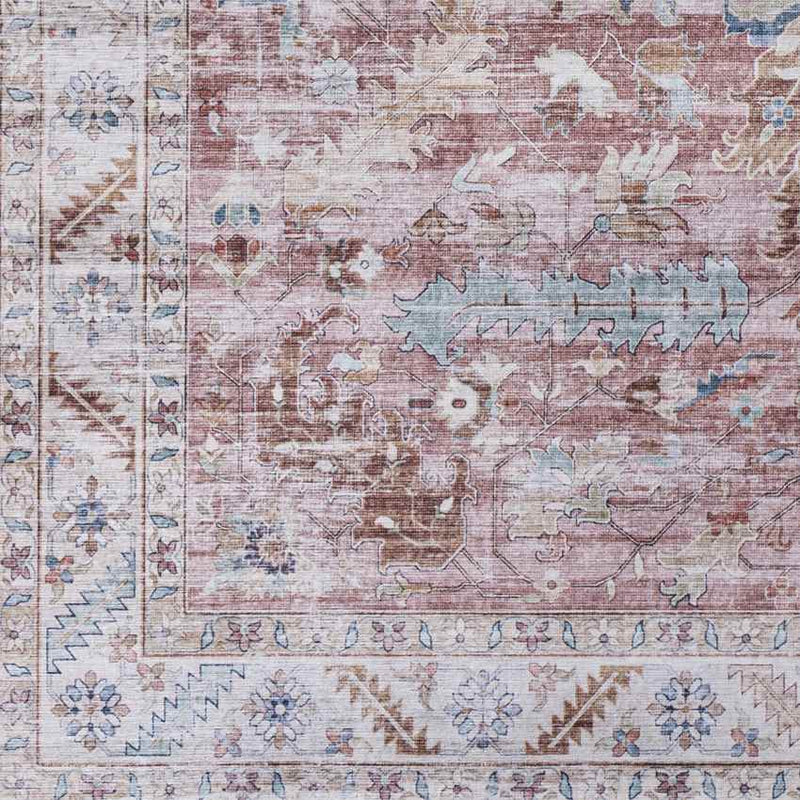 Meeren Traditional Pale Pink Area Rug