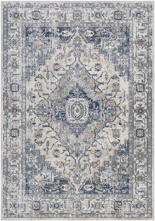 Tricht Traditional Dark Blue Area Rug