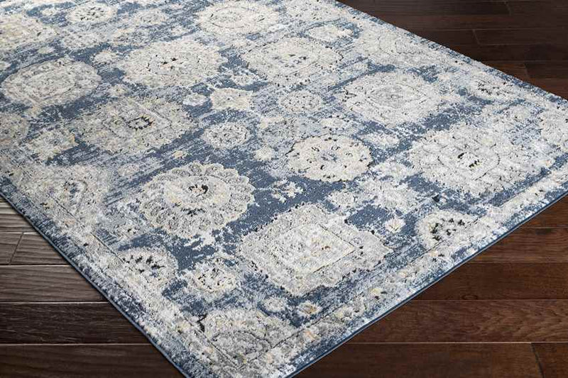 Mosbulten Traditional Navy Area Rug