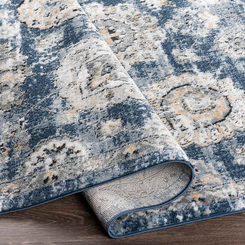 Mosbulten Traditional Navy Area Rug