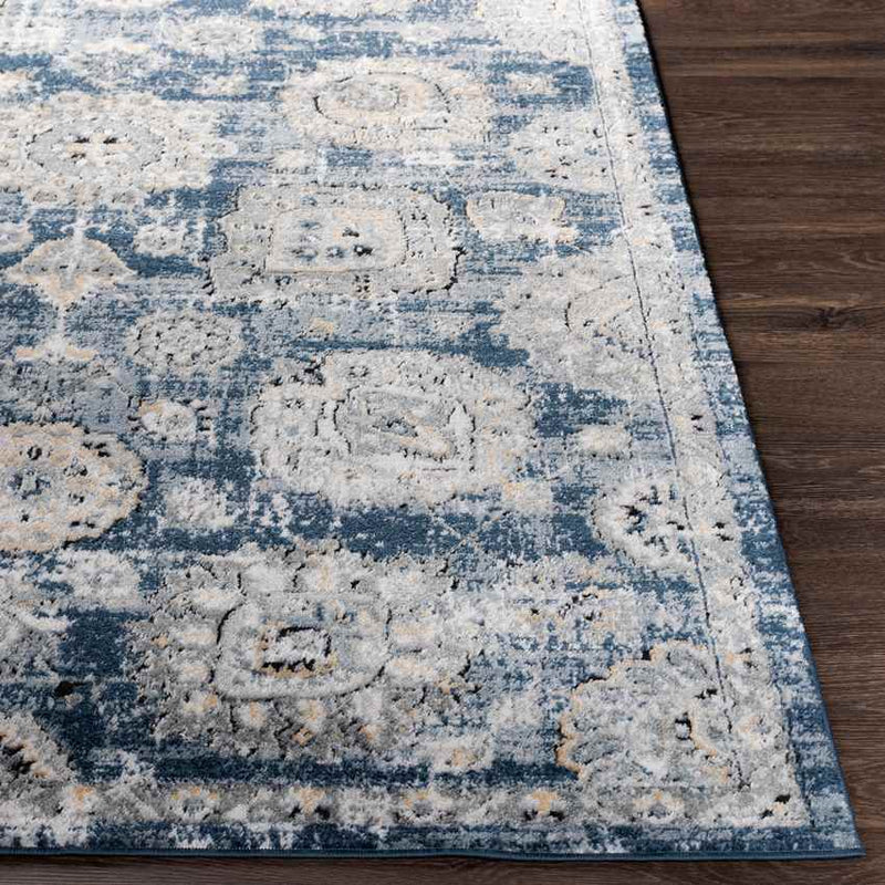Mosbulten Traditional Navy Area Rug