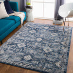 Mosik Traditional Navy Area Rug