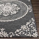 Sevenum Traditional Black Area Rug