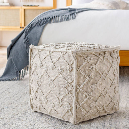Lanzendorf White Pouf