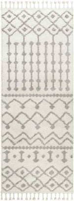 Rocky Ripple Bohemian/Global Pale White Area Rug