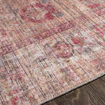 Mecca Traditional Dark Coral Washable Area Rug