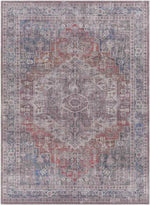 Millhousen Traditional Navy Washable Area Rug