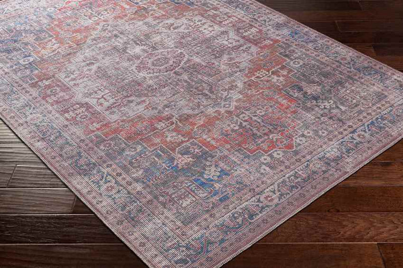 Millhousen Traditional Navy Washable Area Rug