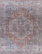 Millhousen Traditional Navy Washable Area Rug