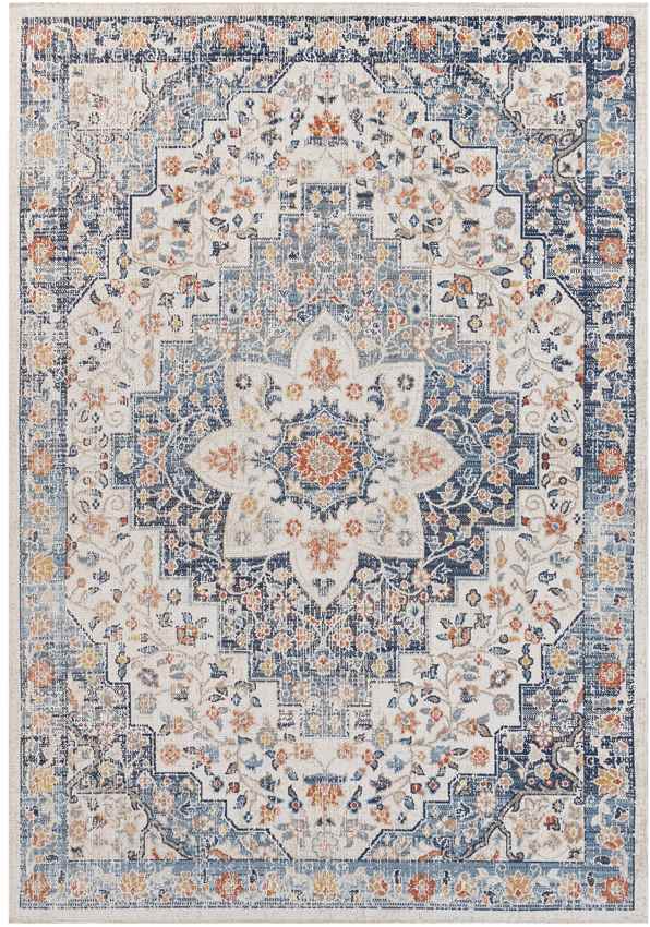 Carbon Cliff Traditional Dark Blue Area Rug
