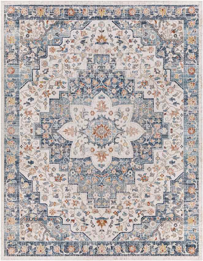 Carbon Cliff Traditional Dark Blue Area Rug