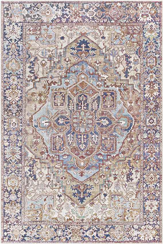 Manche Traditional Dark Brown Area Rug