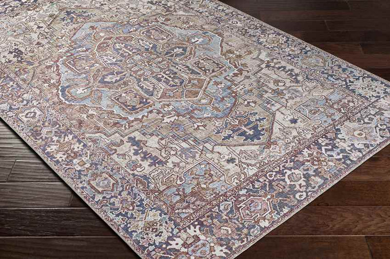 Manche Traditional Dark Brown Area Rug