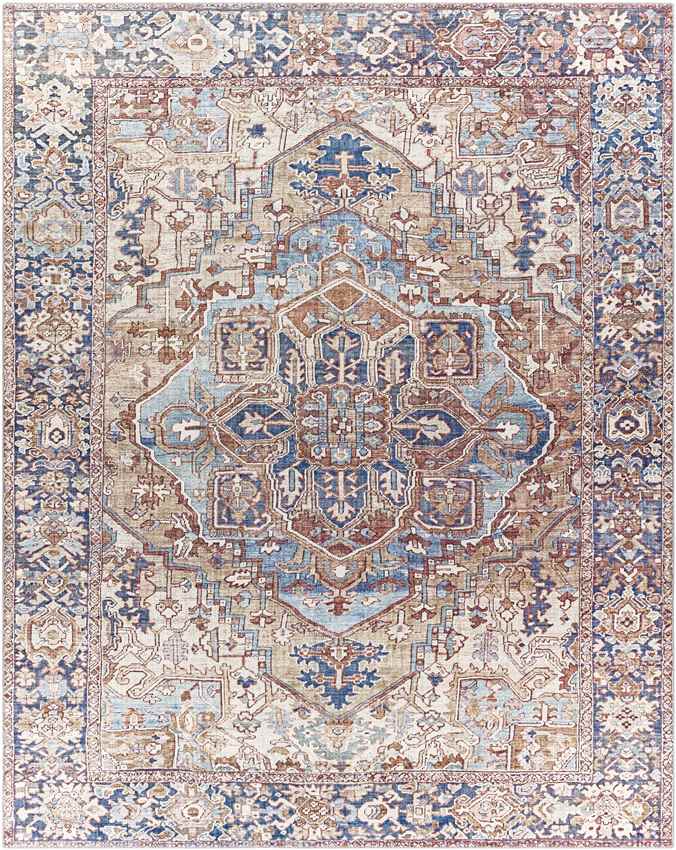 Manche Traditional Dark Brown Area Rug