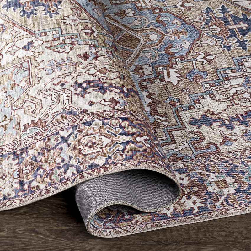 Manche Traditional Dark Brown Area Rug