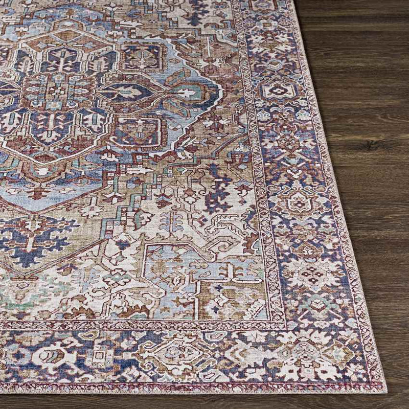 Manche Traditional Dark Brown Area Rug