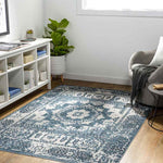 Shamrock Lakes Modern Sky Blue Washable Area Rug