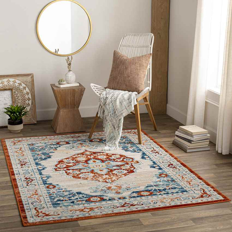 Burket Traditional Rust Area Rug