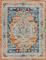 Burket Traditional Burnt Orange Area Rug