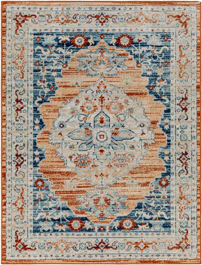 Burket Traditional Burnt Orange Area Rug