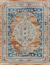 Burket Traditional Burnt Orange Area Rug
