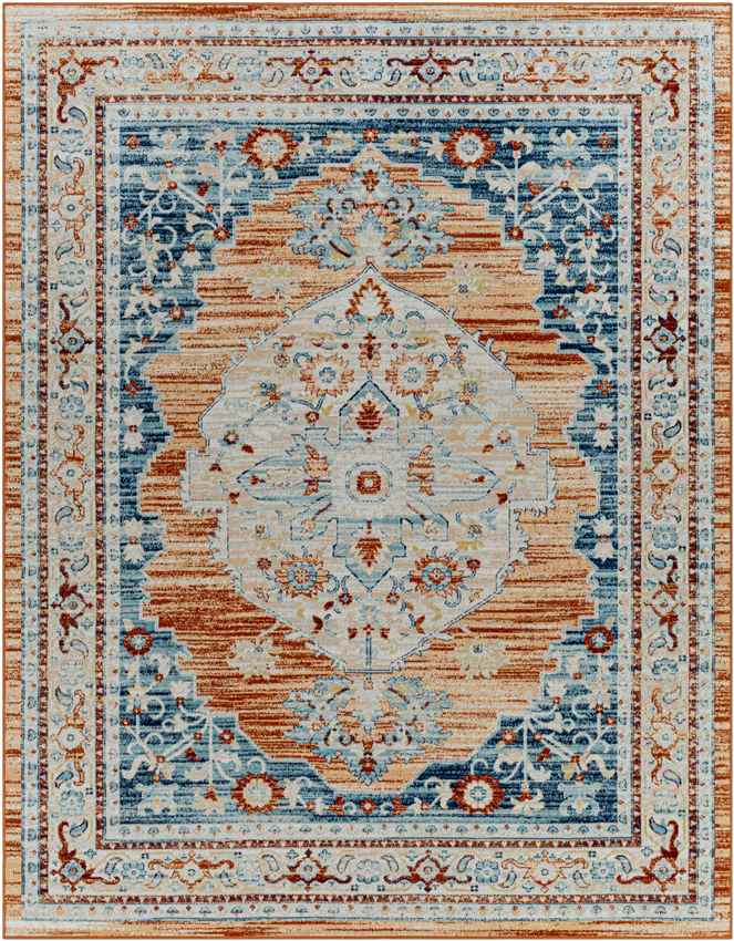 Burket Traditional Burnt Orange Area Rug