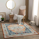 Burket Traditional Burnt Orange Area Rug