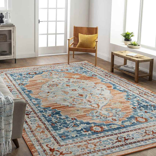Burket Traditional Burnt Orange Area Rug