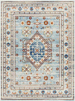 Cadiz Traditional Sky Blue Area Rug