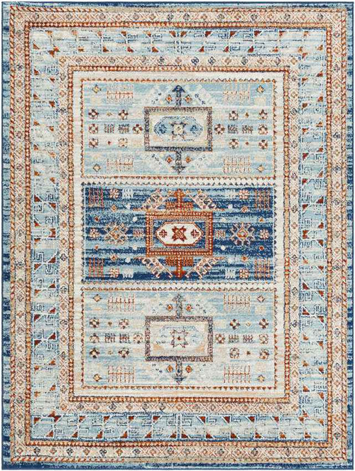 Campbellsburg Traditional Denim Area Rug