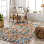Cannelburg Traditional Burnt Orange Area Rug