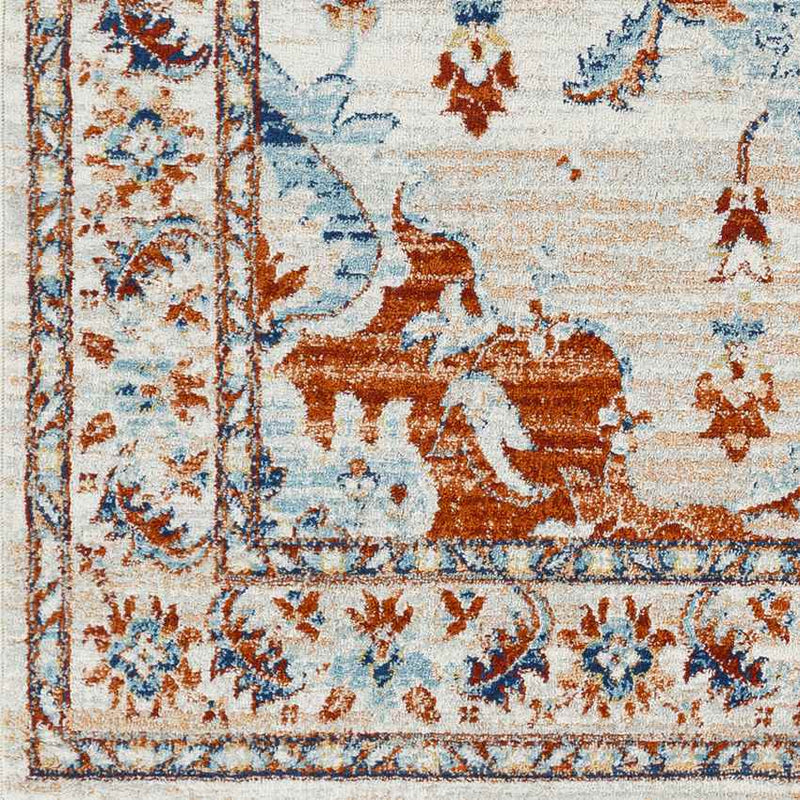 Mhilea Traditional Burnt Orange Area Rug