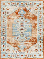 Chrisney Traditional Burnt Orange Area Rug