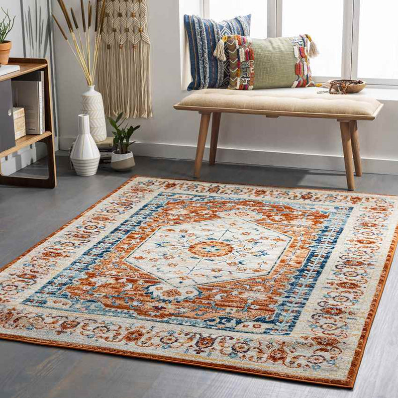 Clarks Hill Traditional Burnt Orange Area Rug