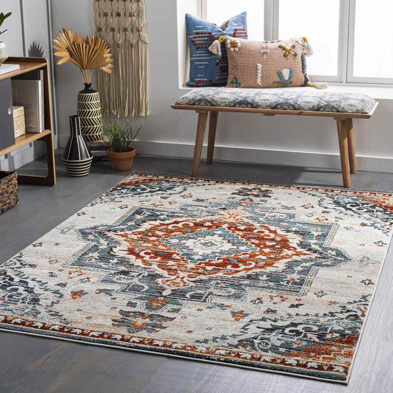 Sam Traditional Burgundy Area Rug