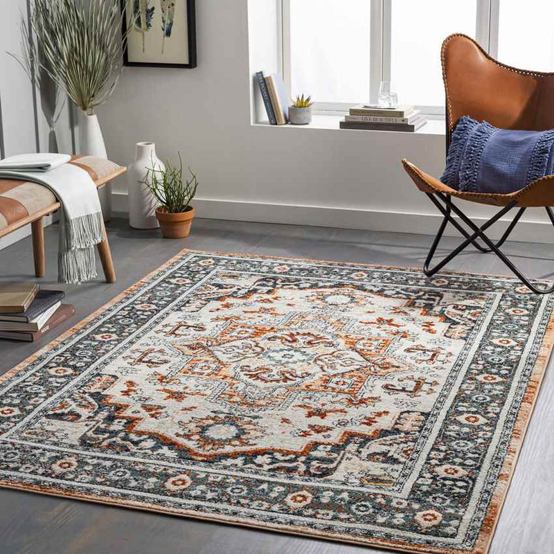 Corydon Traditional Navy Area Rug