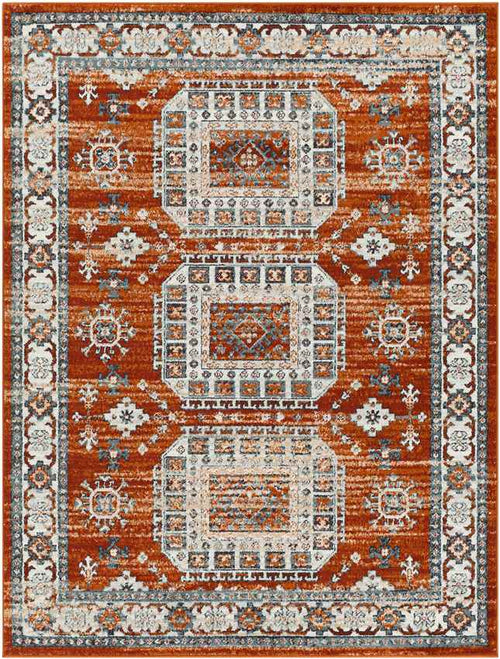 Country Club Heights Traditional Burnt Orange Area Rug