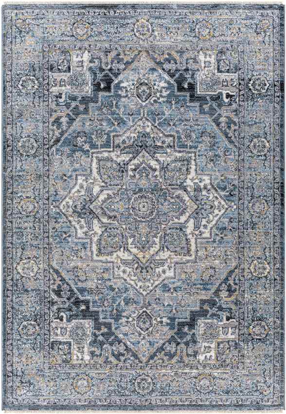 Renwick Traditional Dark Teal Area Rug